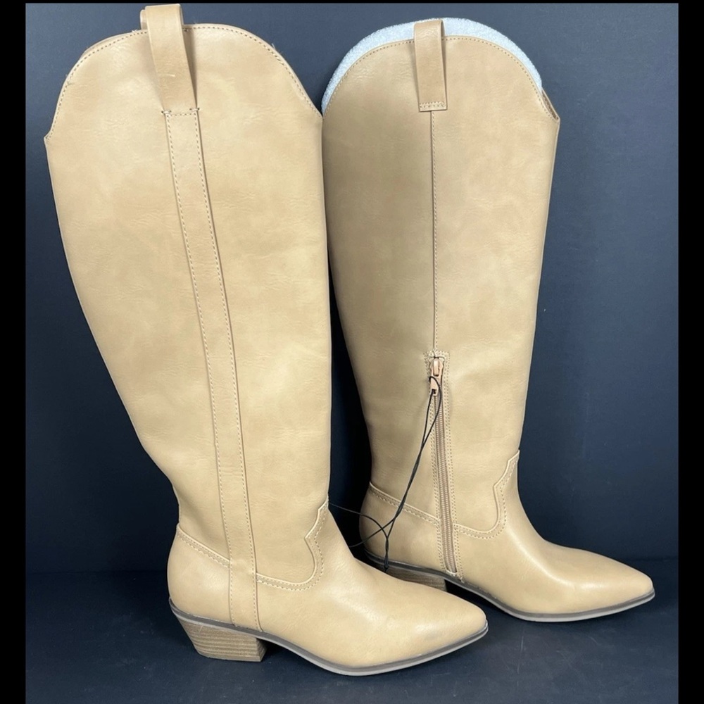 Universal Thread Sommer Women's Knee High Light Brown Western Boots Size7.5 NWOB